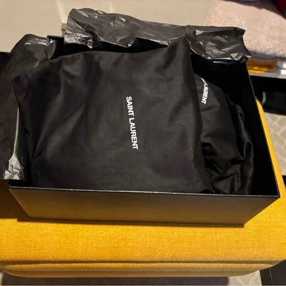 Authentic Brand New YSL Tribute Espadrilles Wedge In Smooth Leather - Picture 9 of 10